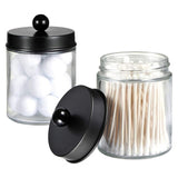 4Pcs 270ml Glass Apothecary Jars with Lids Vanity Organizers for Home Bathroom Office