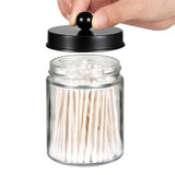 4Pcs 270ml Glass Apothecary Jars with Lids Vanity Organizers for Home Bathroom Office