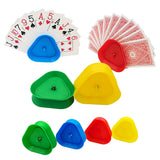 Set of 4pcs Triangle-shaped Hands-free Playing Card Holders Card Game Accessories