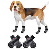 Set of 4 Pcs Double Sides Anti-Slip Dog Socks Paw Protection with Adjustable Straps