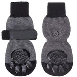 Set of 4 Pcs Double Sides Anti-Slip Dog Socks Paw Protection with Adjustable Straps