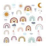 FancyGrab Rainbow Wall Decals Cloud Decals Watercolor Raindrop Wall Stickers Removable
