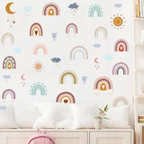 FancyGrab Rainbow Wall Decals Cloud Decals Watercolor Raindrop Wall Stickers Removable
