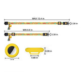 Pet Cat Collar with Airtag Case Adjustable Geometric Pattern Cat Collar with Bell and Tassel Yellow
