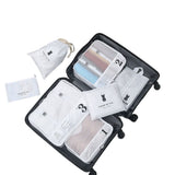 7Pcs Packing Cubes Luggage Organiser Underwear Storage BagsTravel Pouches White
