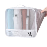 7Pcs Packing Cubes Luggage Organiser Underwear Storage BagsTravel Pouches White