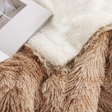 FancyGrab Throw Blanket Reversible Shag and Sherpa Blanket Soft Plush Fleece Blanket Bedding Blankets Apricot