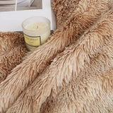 FancyGrab Throw Blanket Reversible Shag and Sherpa Blanket Soft Plush Fleece Blanket Bedding Blankets Apricot