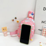 FancyGrab Sling Bag Shoulder Chest Bag – Girls & Boys School Bag Pink Unicorn