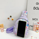 FancyGrab Sling Bag Shoulder Chest Bag – Girls & Boys School Bag Purple Unicorn