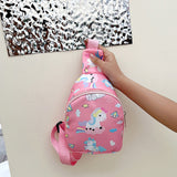 FancyGrab Sling Bag Shoulder Chest Bag – Girls & Boys School Bag Pink Unicorn