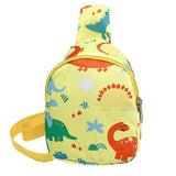 FancyGrab Sling Bag Shoulder Chest Bag – Girls & Boys School Bag Purple Dinosaur