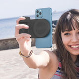 FancyGrab Handheld Bluetooth Magnetic Phone Selfie Holder Phone Charging Stand Tabletop Phone Holder Black