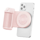 FancyGrab Handheld Bluetooth Magnetic Phone Selfie Holder Phone Charging Stand Tabletop Phone Holder Pink