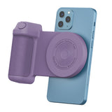 FancyGrab Handheld Bluetooth Magnetic Phone Selfie Holder Phone Charging Stand Tabletop Phone Holder Purple