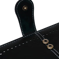 Women RFID Blocking Wallet PU Leather Purse Credit Card Holder Coin Purse with Wrist Strap Black