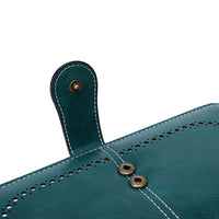 Women RFID Blocking Wallet PU Leather Purse Credit Card Holder Coin Purse with Wrist Strap Peacock Blue