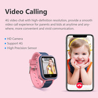 4G Kids Smart Watch Water-resistant Wifi GPS Locator Video SOS Children Phone Watch Gift Pink
