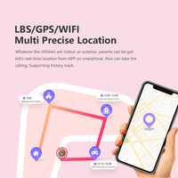 4G Kids Smart Watch Water-resistant Wifi GPS Locator Video SOS Children Phone Watch Gift Pink