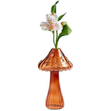 Decorative Mushroom Vase Glass Vase Creative Home Hydroponic Flower Pot Brown