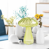 Decorative Mushroom Vase Glass Vase Creative Home Hydroponic Flower Pot Green