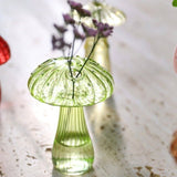Decorative Mushroom Vase Glass Vase Creative Home Hydroponic Flower Pot Green