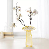 Decorative Mushroom Vase Glass Vase Creative Home Hydroponic Flower Pot Yellow