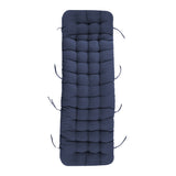 Sun Lounger Cushion Pad Thick Padded Recliner Chair Seat Mat Chaise Seat Cushion Bench Mat Navy Blue