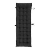 Sun Lounger Cushion Pad Thick Padded Recliner Chair Seat Mat Chaise Seat Cushion Bench Mat Black