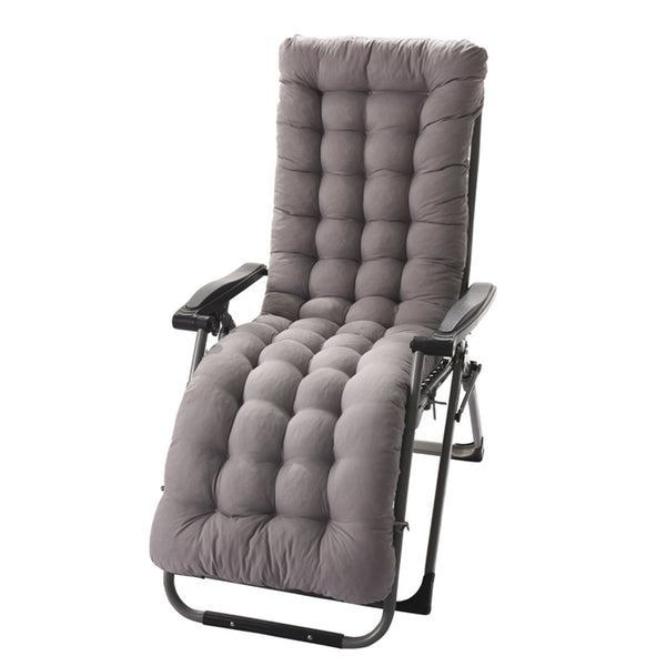 Sun Lounger Cushion Pad Thick Padded Recliner Chair Seat Mat Chaise Seat Cushion Bench Mat Grey