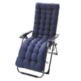 Sun Lounger Cushion Pad Thick Padded Recliner Chair Seat Mat Chaise Seat Cushion Bench Mat Navy Blue