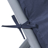 Sun Lounger Cushion Pad Thick Padded Recliner Chair Seat Mat Chaise Seat Cushion Bench Mat Navy Blue