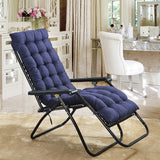 Sun Lounger Cushion Pad Thick Padded Recliner Chair Seat Mat Chaise Seat Cushion Bench Mat Navy Blue