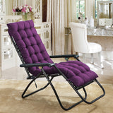 Sun Lounger Cushion Pad Thick Padded Recliner Chair Seat Mat Chaise Seat Cushion Bench Mat Purple