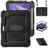 Protector Case Shockproof Protective Cover with Stand Hand Shoulder Strap for iPad Pro 11/Air 4 10.9 2020/Air 5 2022 Black
