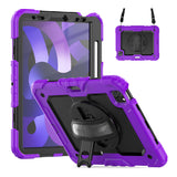 Protector Case Shockproof Protective Cover with Stand Hand Shoulder Strap for iPad Pro 11/Air 4 10.9 2020/Air 5 2022 Purple