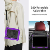 Protector Case Shockproof Protective Cover with Stand Hand Shoulder Strap for iPad Pro 11/Air 4 10.9 2020/Air 5 2022 Purple