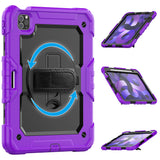 Protector Case Shockproof Protective Cover with Stand Hand Shoulder Strap for iPad Pro 11/Air 4 10.9 2020/Air 5 2022 Purple