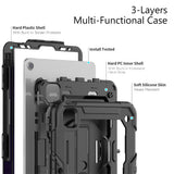 Protector Case Shockproof Protective Cover with Stand Hand Shoulder Strap for iPad Pro 11/Air 4 10.9 2020/Air 5 2022 Black