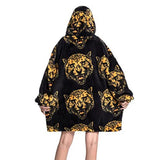 Unisex Adult Hooded Blanket Wearable Blanket Oversized Hoodie Blanket Black