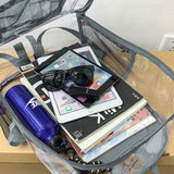 PVC Transparent Backpack Water-Resistant Clear Bookbag for Boys and Girls Gray