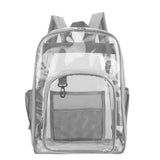 PVC Transparent Backpack Water-Resistant Clear Bookbag for Boys and Girls Gray
