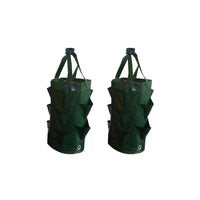 2 Pcs Reusable Durable Hanging Strawberry Grow Bag Green
