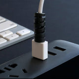 40 Pieces Cable Protector Spiral Phone Charge Cable Saver Black