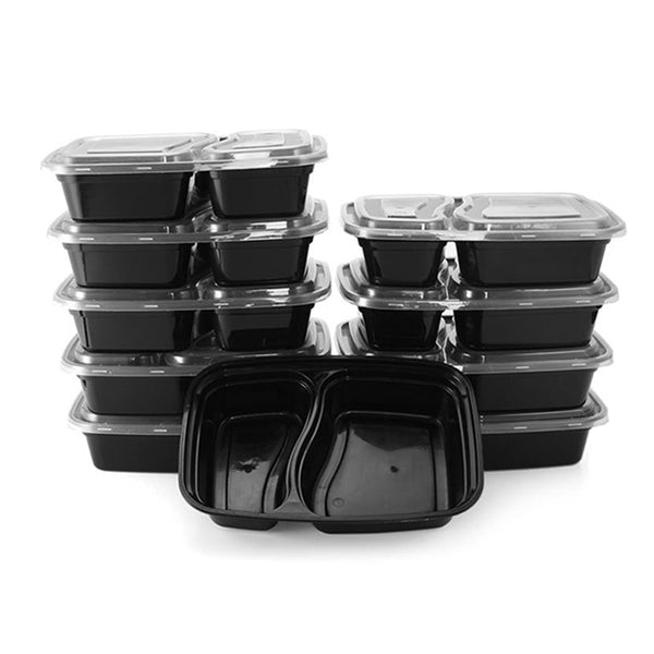 10 or 20Pcs 2 Compartments Reusable Food Storage Container