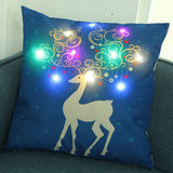 FancyGrab Printed Linen LED Light Square Pillow Case Cushion Cover