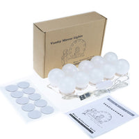 10 Bulbs 10 Level Brightness Adjustable LED Vanity Mirror USB Light Kit