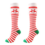 Elk Striped Christmas Compression Socks