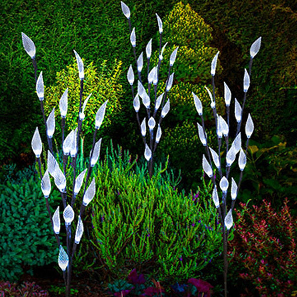 3PCS Solar Powered LED Leaf Tree Branch Lights Set