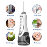 Cordless Electric Water Flosser Oral Irrigator Teeth Cleaning Device Teeth Cleaner with 7 Jet Tips White